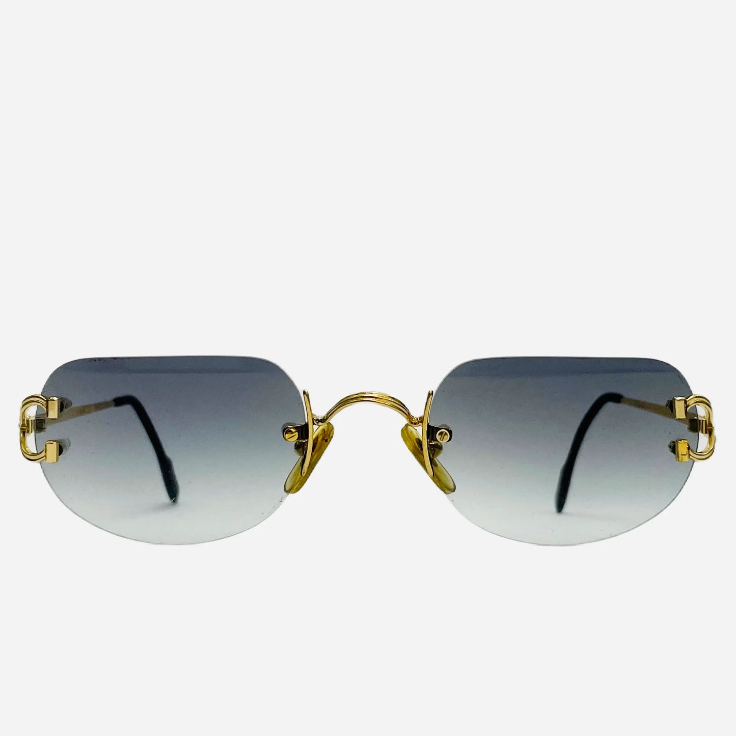 Vintage-Cartier-Big-C-Sonnenbrille-Sunglasses-22CT-Gold-Plated