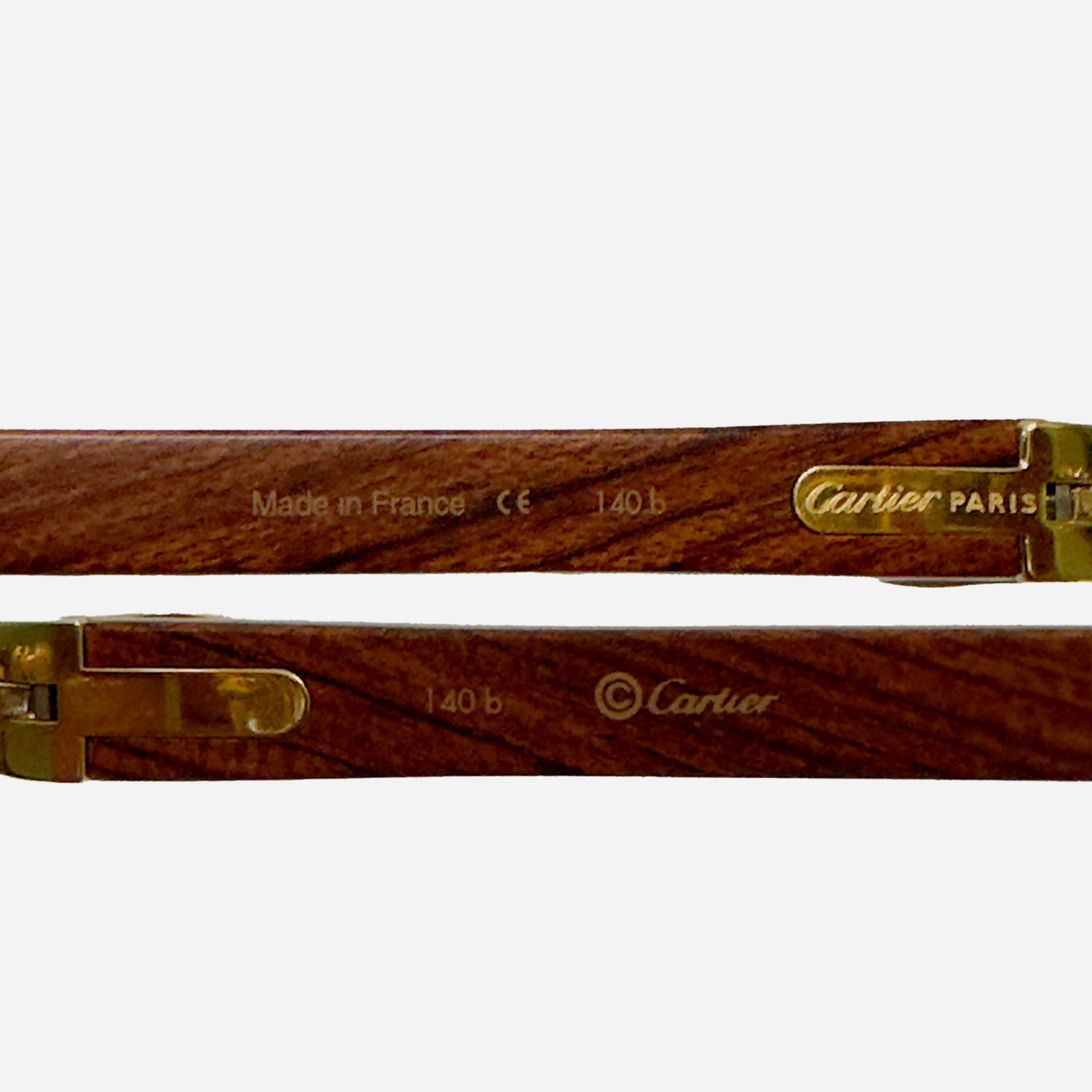Vintage-Cartier-C-Decor-Bubinga-Wood-Rimless-Rahmenlose-Sonnenbrille-the-seekers-sunglasses-temples
