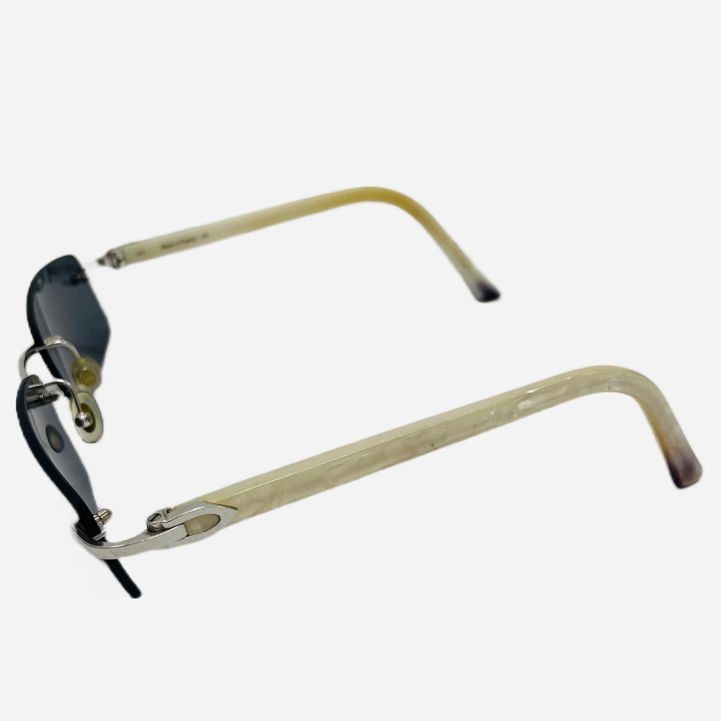 Vintage-Cartier-C-Decor-Rimless-Mother-of-Pearl-Platinum-Sonnenbrille-Sunglasses-the-seekers-side-3