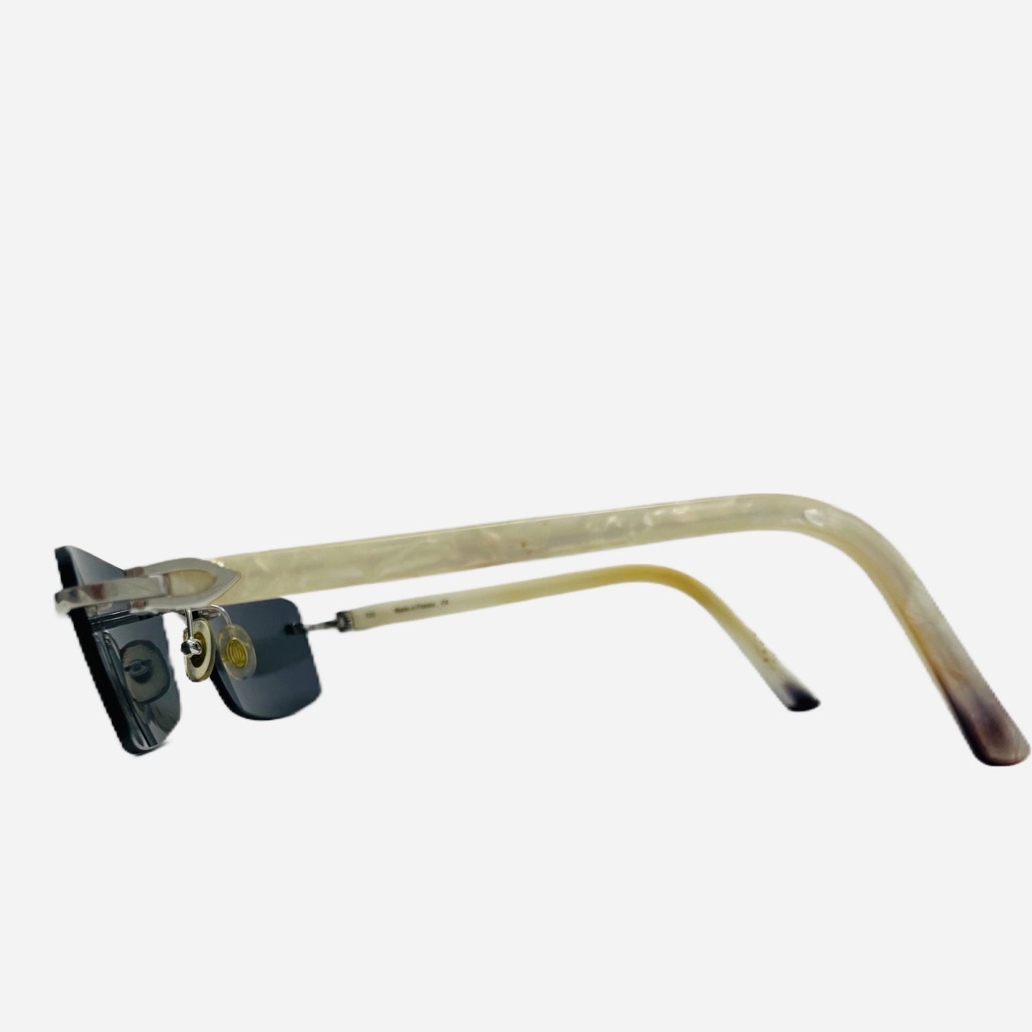 Vintage-Cartier-C-Decor-Rimless-Mother-of-Pearl-Platinum-Sonnenbrille-Sunglasses-the-seekers-side-perlmutt-marbled-temples